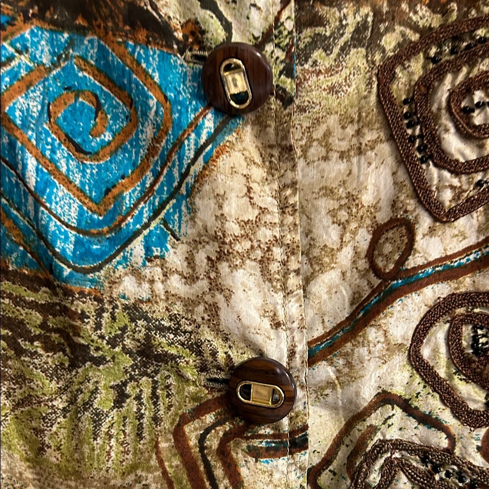 Chico's Multicolor Patterned Button-Front Jacket - Picture 3 of 6